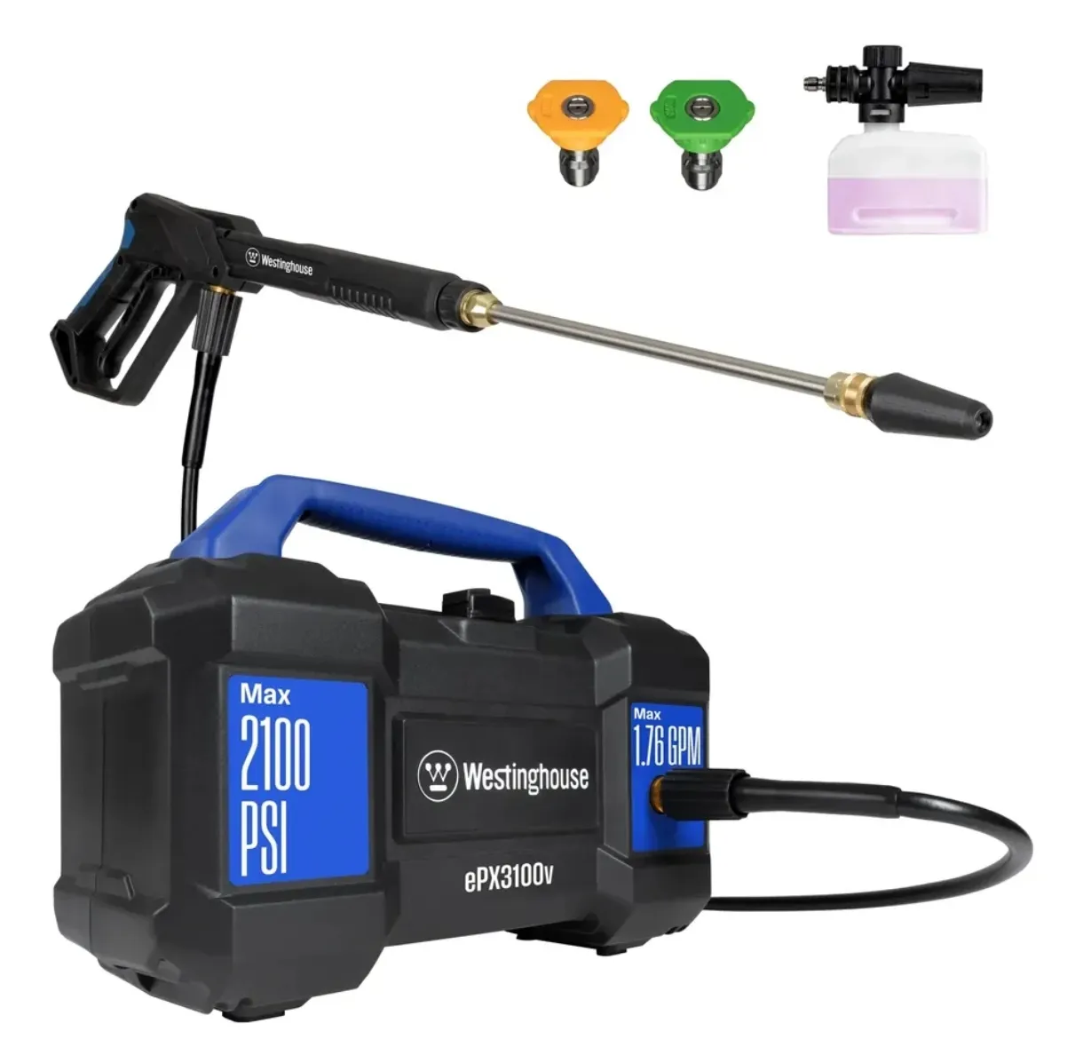 Hidrolavadora Westinghouse ePX3100v 2100 PSI con Accesorios