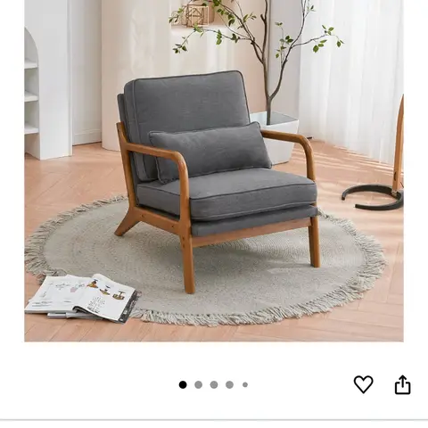 Silla Accent Karl Home gris con marco de madera y cojín suave