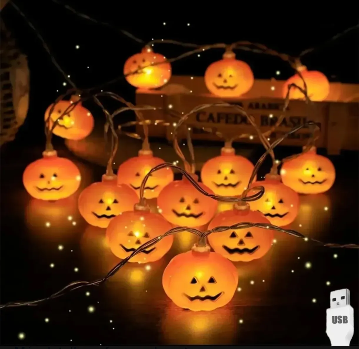 Guirnalda LED de Calabazas Halloween Conexión USB
